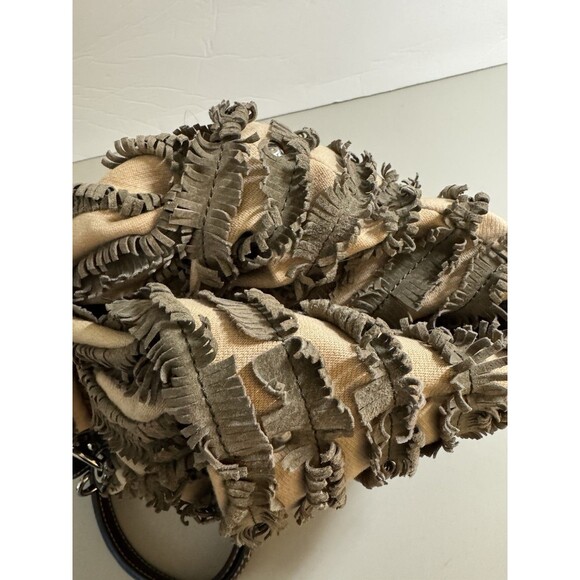 Gianni Conti Leather Purse Fringe Detail Satchel Crossbody Boho Italian EUC - Picture 4 of 13